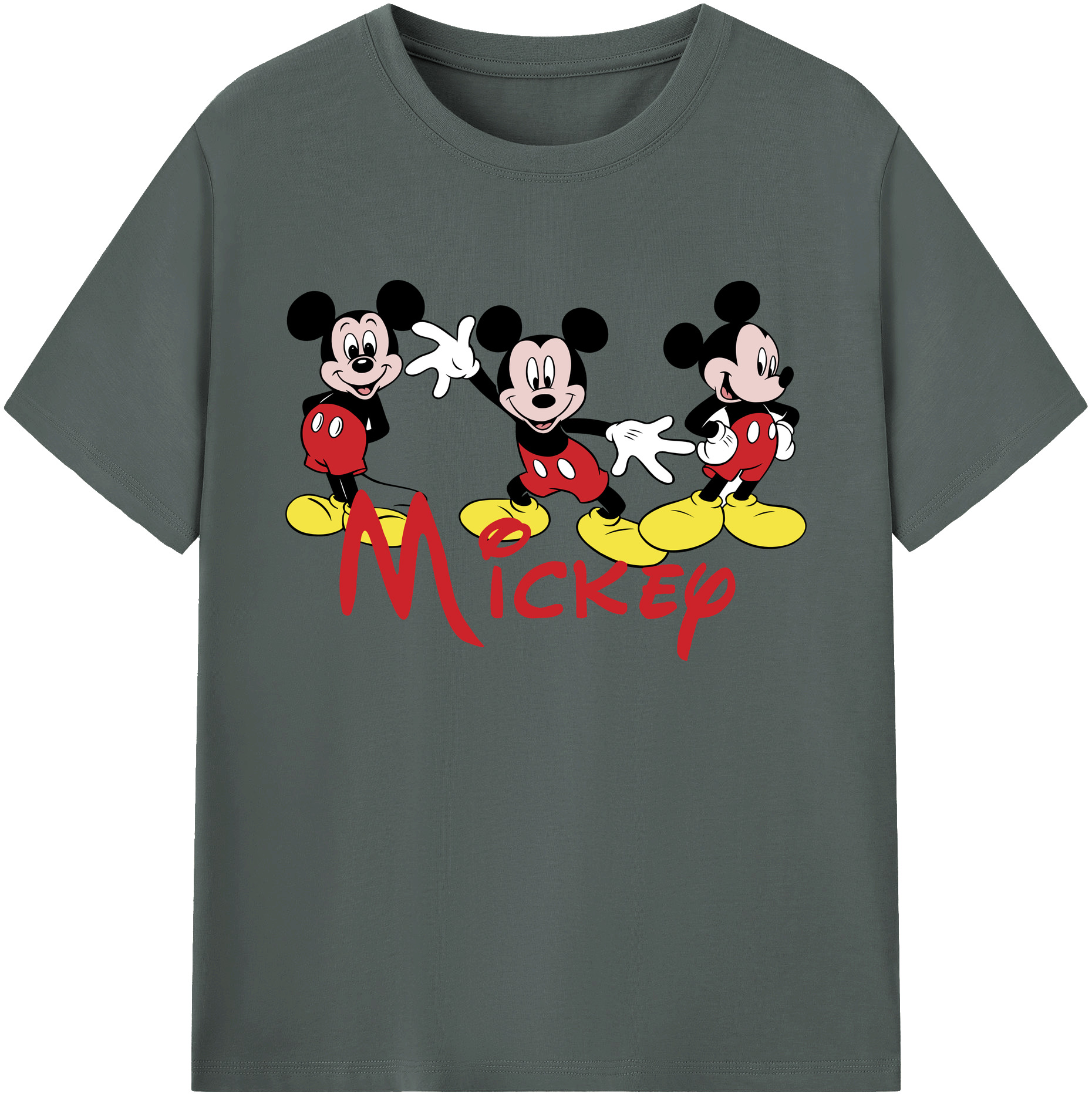 ミッキーマウス Mickey Mouse 綿100％ メンズ半袖Tシャツ｜肌触りやわらか＆通気性